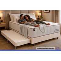 Cama Box c/Aux CRC Solt +Colchão Molas Boutique Ortobom 88
