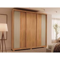 Guarda Roupa Casal 3 Portas Oslo Cedro/Salvia Carraro