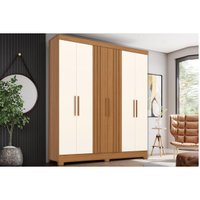 Guarda Roupa Casal B367 6 Pts 3 Gavs Cinamomo/Off White Henn