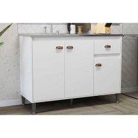 Balcão Cozinha Torino 3 Ptas s/Tampo 120cm Branco Movelbento