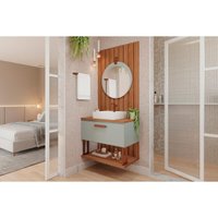 Conjunto Banheiro c/Esp Duna/Lua 80cm Pistache/Freijo MGM