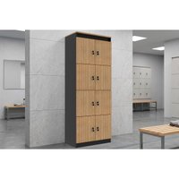 Armário de Escritório ME4202 8 Portas Preto - TecnoMobili