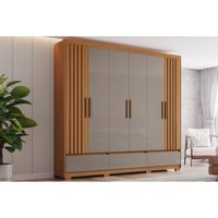 Guarda Roupa Casal Kaian 6 Portas Cinamomo/Avela Henn