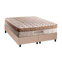 Cama Box CRC Queen +Colchão Molas Eco Linho Paropas 158x198