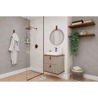 Conjunto Banheiro c/Esp Milano/Lua 60cm Capuccino/Freijo MGM