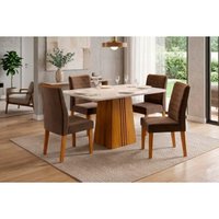 Mesa Sala Jantar Italia + 4 Cad Ondina Moca DJ Móveis
