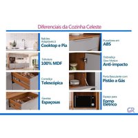 Cozinha Completa 6 Peças Celeste C142 Cinamomo/Off White MGM