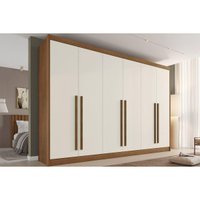 Guarda Roupa Casal 6 Portas Alba Castanho/Off White Europa