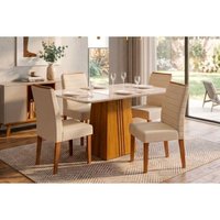 Mesa Sala Jantar Italia + 4 Cad Ondina Neve DJ Móveis
