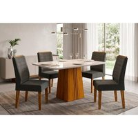 Mesa Sala Jantar Italia + 4 Cad Ondina Lunar DJ Móveis