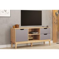 Rack Bancada p/ TV 55 Pol MB 1096 136cm Cinza Movelbento