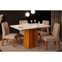 Mesa Sala Jantar Italia + 4 Cad Ondina Kraft DJ Móveis
