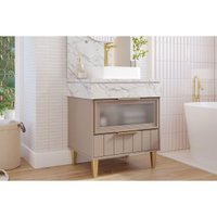 Gabinete Banheiro Bariloche c/Cuba 70cm Capuccino MGM