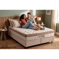 Cama Box CRC Casal +Colchão Molas Eco Linho Paropas 138x188