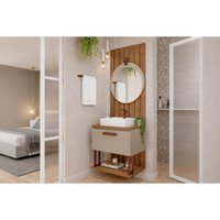 Conjunto Banheiro c/Esp Duna/Lua 60cm Cappuccino/Freijo MGM