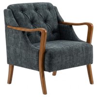 Poltrona Decorativa Capitone Siena Pes Madeira Linho TCS 718 MOLL