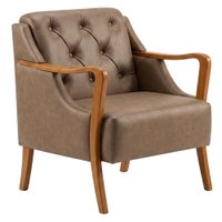 Poltrona Decorativa Capitone Siena Pes Madeira Courino TCS 729 MOLL