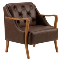 Poltrona Decorativa Capitone Siena Pes Madeira Courino TCS 721 MOLL