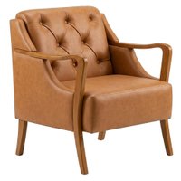 Poltrona Decorativa Capitone Siena Pes Madeira Courino TCS 727 MOLL