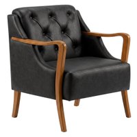 Poltrona Decorativa Capitone Siena Pes Madeira Courino TCS 724 MOLL