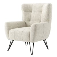 Poltrona Decorativa Malta Pes Ferro Linho TCS 701 MOLL