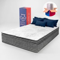 Colchão Queen Refúgio 158x198x26  Boost Tech de Molas Ensacadas Cinza Cama inBox