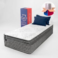 Colchão Solteiro Refúgio 88x188x26 Boost Tech de Molas Ensacadas Cinza Cama inBox