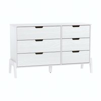 Cômoda 6 Gavetas Veneza em Madeira Branco 119x40x76 cm Marin