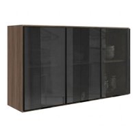 Armario Aereo 3 Portas Vidro MDF 120 cm Kali 1219712 Carvalho TOQ Nicioli