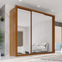 Guarda-Roupa Casal 3 Portas de Correr com Espelho 4 Gavetas 185,5cm Multimóveis Cinamomo