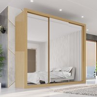 Guarda-Roupa Casal 3 Portas de Correr com Espelho 4 Gavetas 185,5cm Multimóveis Madeirado