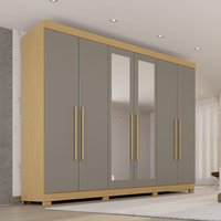 Guarda-Roupa Casal 100% MDF com 6 Portas e 6 Gavetas 274cm Multimóveis Madeirado/Cinza