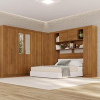 Guarda-Roupa Casal Modulado de Canto Com Espelho 11 Portas Multimóveis Cinamomo