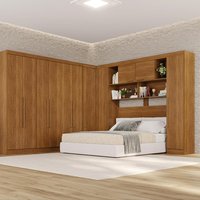 Guarda-Roupa Casal Modulado Canto 11 Portas com Espaço para Cama Multimóveis Cinamomo