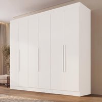 Guarda-Roupa Casal com 6 Portas e 2 Gavetas 177cm Multimóveis Branco