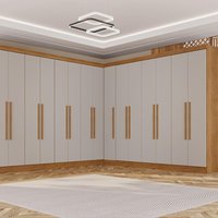 Guarda-Roupa Casal Modulado de Canto 15 Portas 6 Gavetas Multimóveis Cinamomo/Off White
