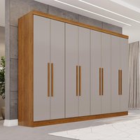 Guarda-Roupa Casal 8 Portas 241cm Multimóveis Cinamomo/Off White