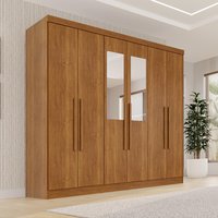 Guarda-Roupa Casal com Espelho 6 Portas 180cm Multimóveis Cinamomo