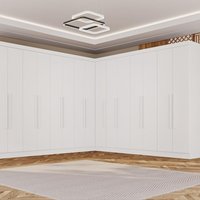 Guarda-Roupa Casal Modulado de Canto 15 Portas 6 Gavetas Multimóveis Branco