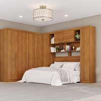 Guarda-Roupa Casal Modulado de Canto 9 Portas 2 Gavetas Multimóveis Cinamomo