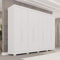 Guarda-Roupa Casal 8 Portas com Pés 241cm Multimóveis Branco
