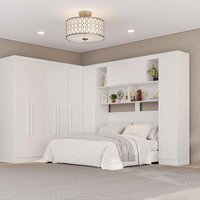 Guarda-Roupa Casal Modulado de Canto 9 Portas 2 Gavetas Multimóveis Branco