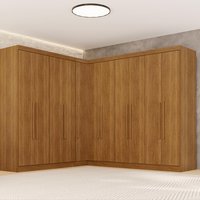 Guarda-Roupa Casal Modulado de Canto 11 Portas 4 Gavetas Multimóveis Madeirado
