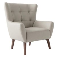 Poltrona Decorativa Malta Base Madeira Courino TCS 725 MOLL