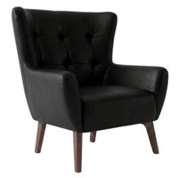 Poltrona Decorativa Malta Base Madeira Courino TCS 724 MOLL