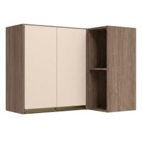 Armario Aereo De Canto 2 Portas 2 Nichos MDF 89X68 cm Kali 193641 Carvalho TOQ Off White Nicioli