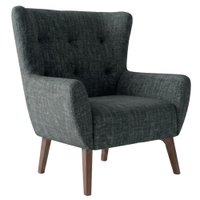 Poltrona Decorativa Malta Base Madeira Linho TCS 718 MOLL