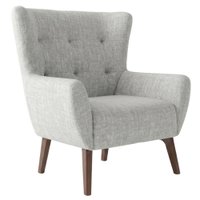 Poltrona Decorativa Malta Base Madeira Linho TCS 701 MOLL