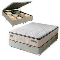 Cama Box Baú Colchão King Molas Ensacadas 193x203x79cm Gold Star Hellen
