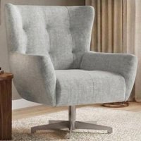Poltrona Decorativa Malta Base Giratoria Linho TCS 701 MOLL